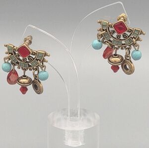 Chico's Colorful Geometric Dangle Earrings